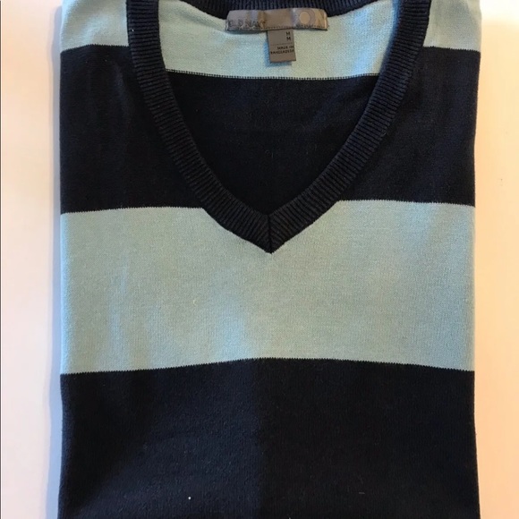 Old Navy Men’s Knit Vest Blue Wide Stripe M Cotton - Picture 7 of 10